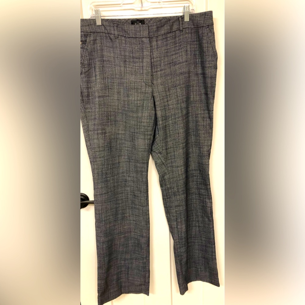 WHBM The Slim Blue Tweed High Rise Pants Size 14